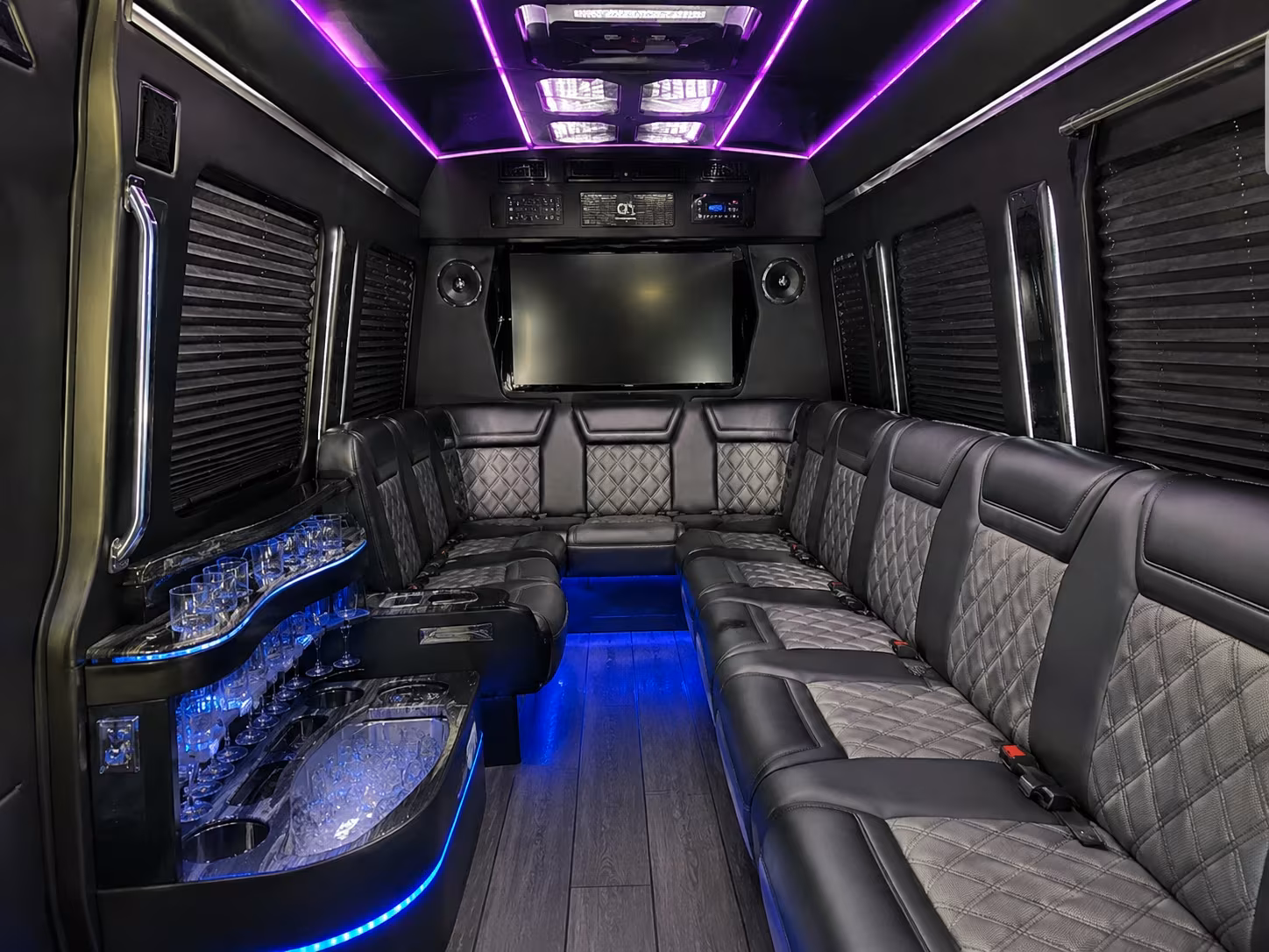 Hollywood Corporate Transportation party bus interior
