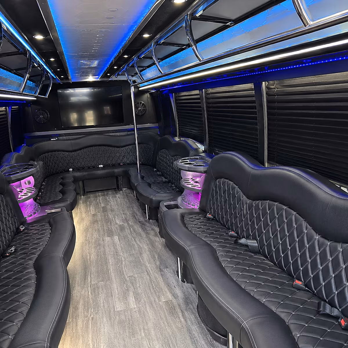 Hollywood Winery Tour & Pub Crawl Transportation party bus interior