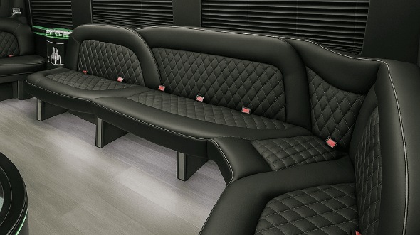 Interior of Charter Bus Company Pembroke Pines's 14 Passenger Sprinter Limousine in Pembroke Pines