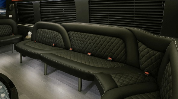 Interior of Charter Bus Company Davie's 18 Passenger Party Bus in Davie