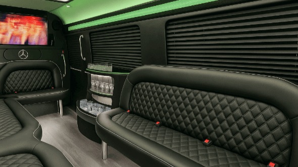 Interior of Hollywood Party Bus Company's 18 Passenger Party Bus in Hollywood