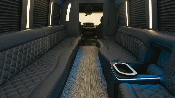 Interior of Charter Bus Company Plantation's 20 Passenger Party Bus in Plantation