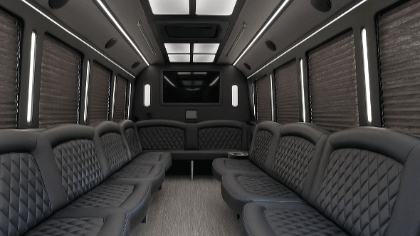 Interior of Charter Bus Company Miami Gardens's 28 Passenger Party Bus in Miami Gardens