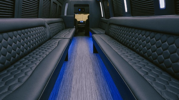 Interior of Charter Bus Company Miramar's 30 Passenger Party Bus in Miramar