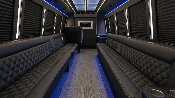 Interior of Charter Bus Company Davie's 40 Passenger Party Bus in Davie