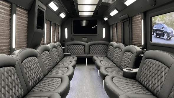 Interior of Charter Bus Company Plantation's 40 Passenger Party Bus in Plantation
