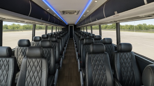 Interior of Charter Bus Company Hollywood's 44 Passenger Charter Bus in Hollywood