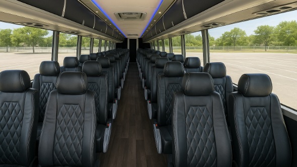 Interior of Charter Bus Company Hollywood's 45 Passenger Charter Bus in Hollywood