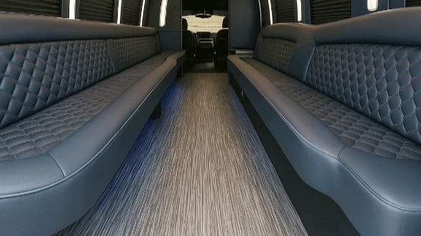 Interior of Charter Bus Company Miramar's 50 Passenger Party Bus in Miramar