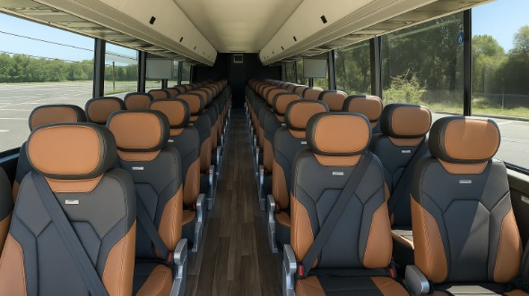 Interior of Charter Bus Company Hollywood's 56 Passenger Charter Bus in Hollywood