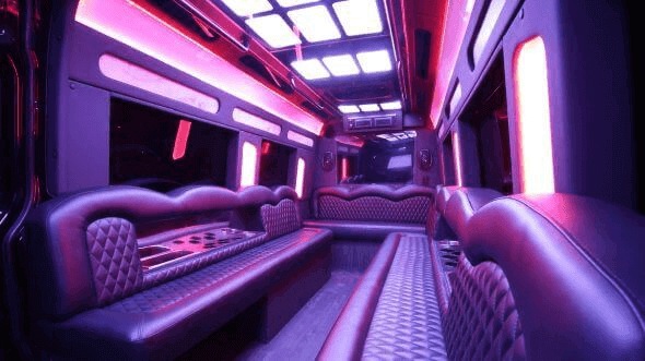 hollywood 18 passenger party bus interior