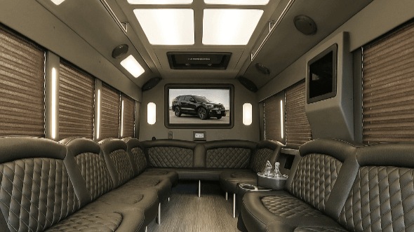 hollywood 28 passenger party bus interior